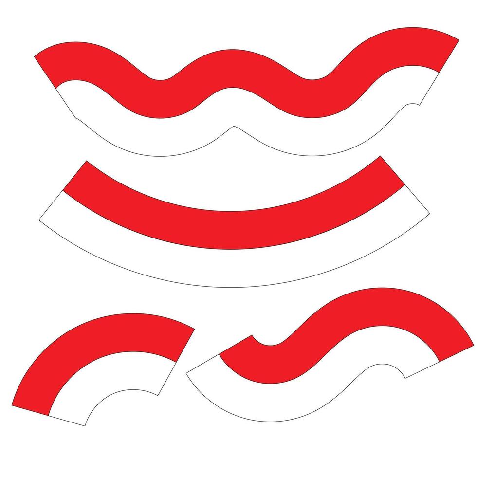 Set of Indonesian flags in various styles, national symbol collection for Independence Day and patriotic vector