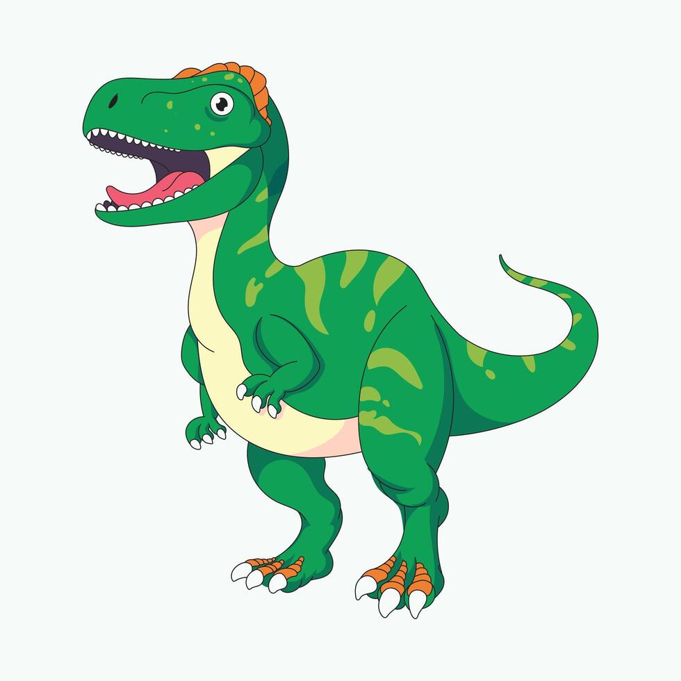 Cute tyrannosaurus rex dinosaur illustration, fun prehistoric animal theme, playful character for kids art vector