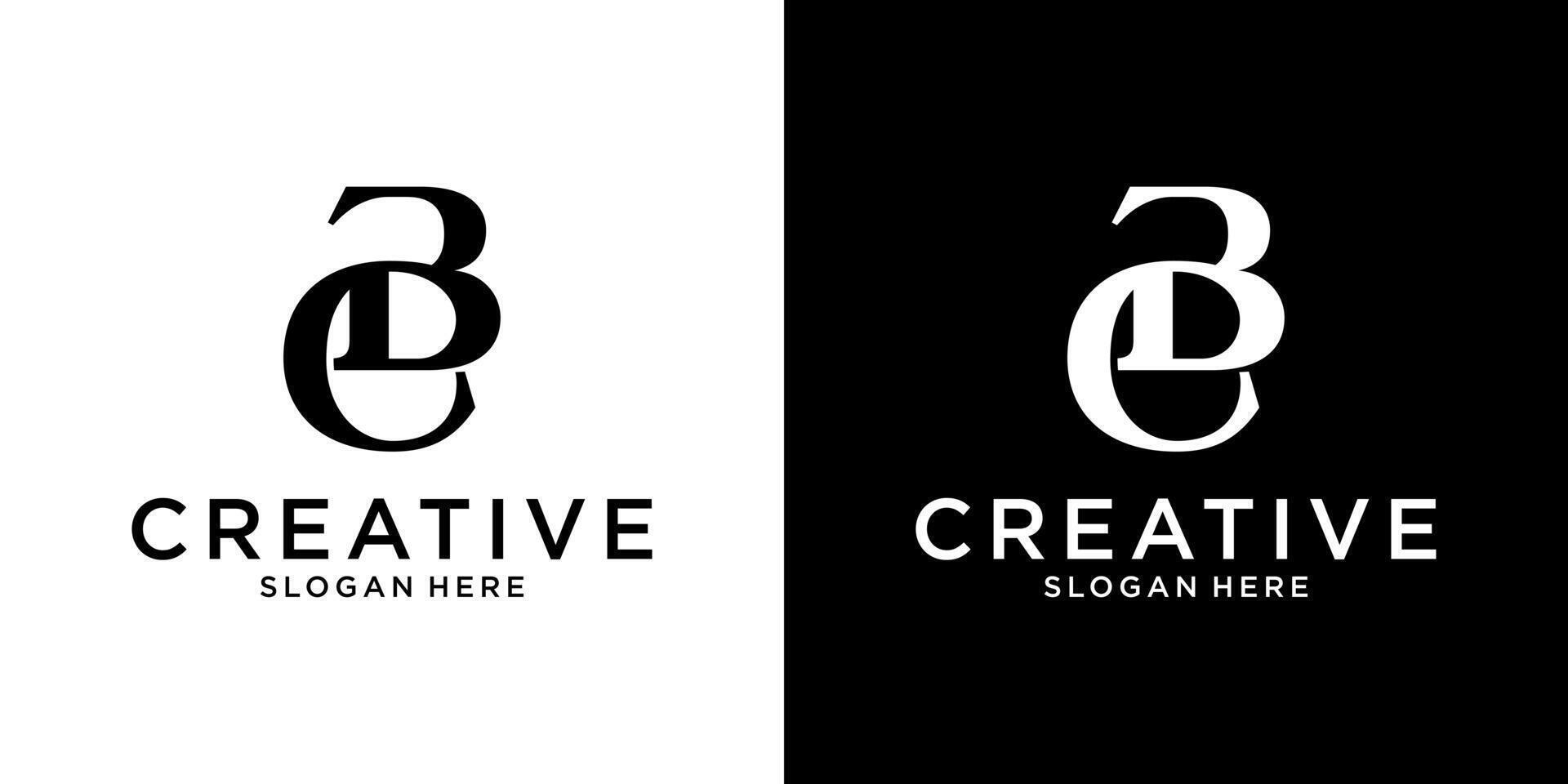 BC or CB initial letter logo design templat vector