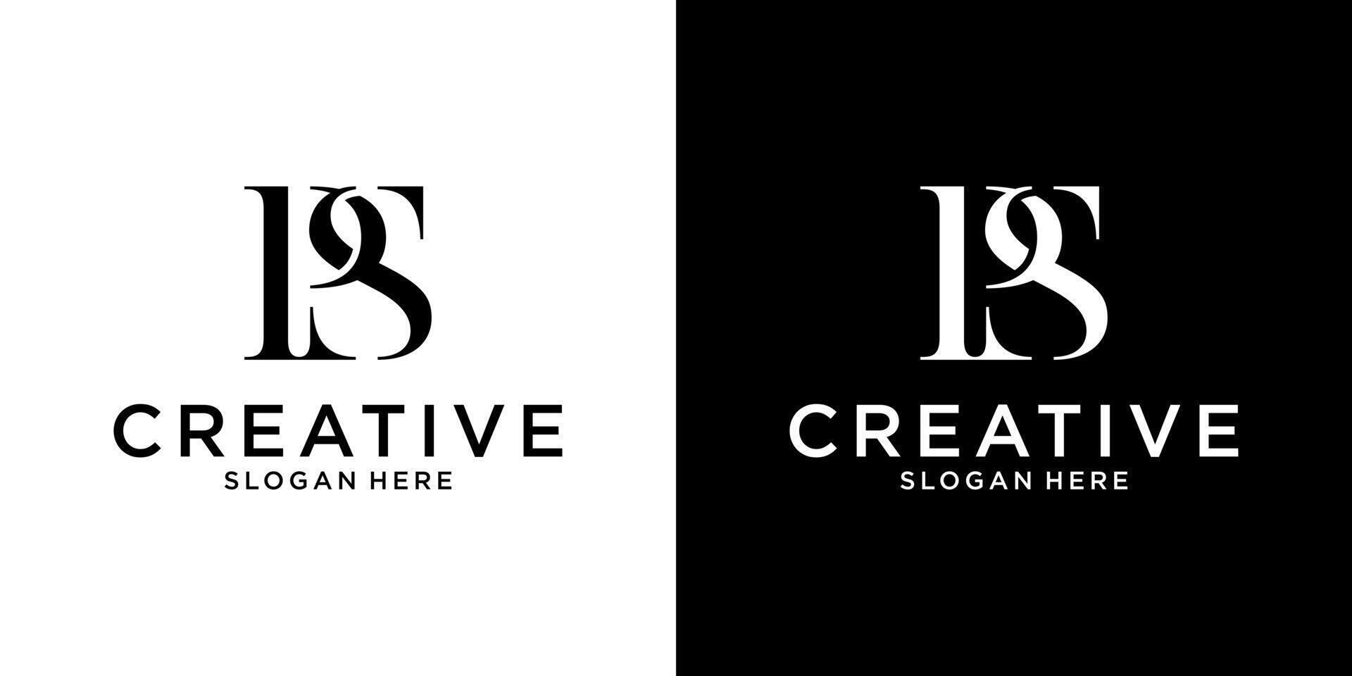 PS or SP initial letter logo design template vector