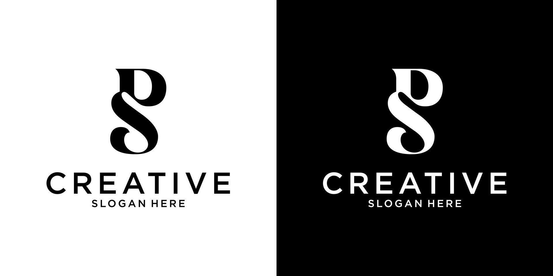 PS or SP initial letter logo design vector