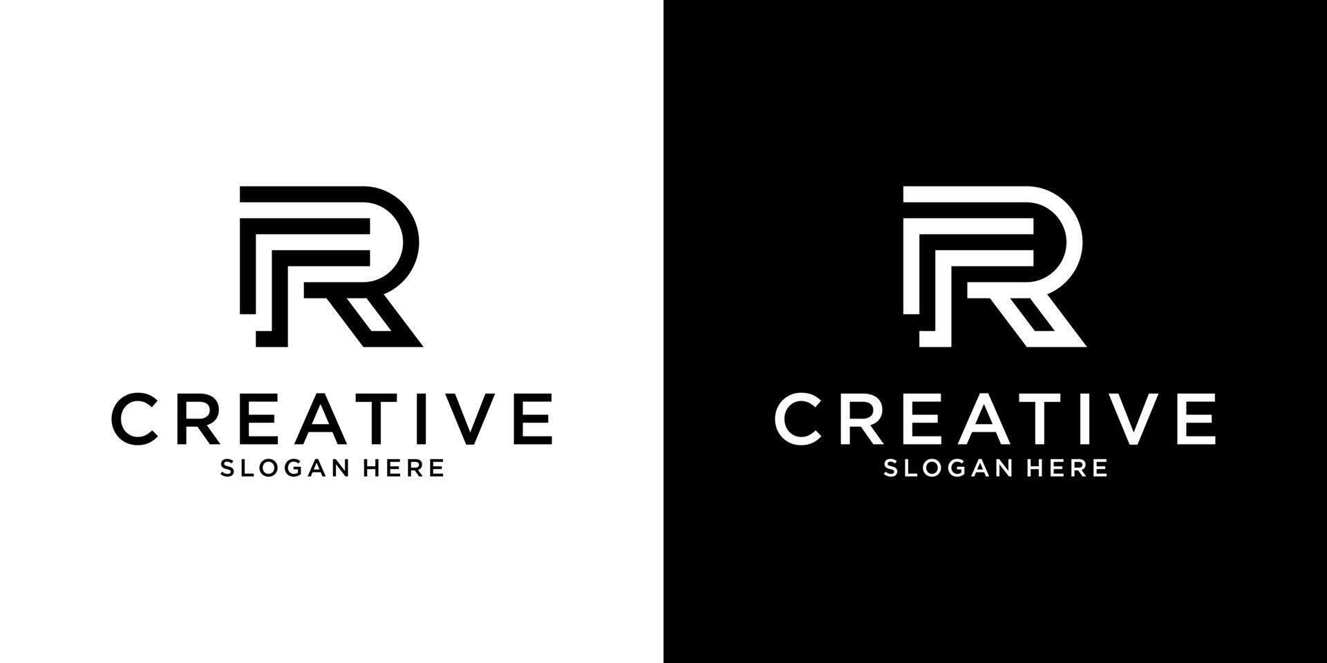 FR of RF initial letter logo design templat vector