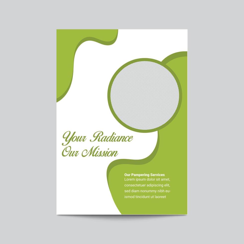 Modern Spa Flyer Template Design With Green Accents And Picture Placeholder vector