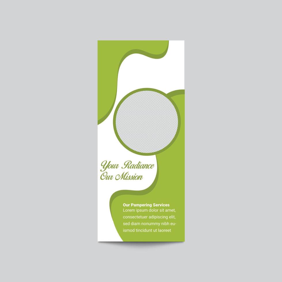 Minimalist Spa Service Banner Template With Photo Space And Green Accents vector