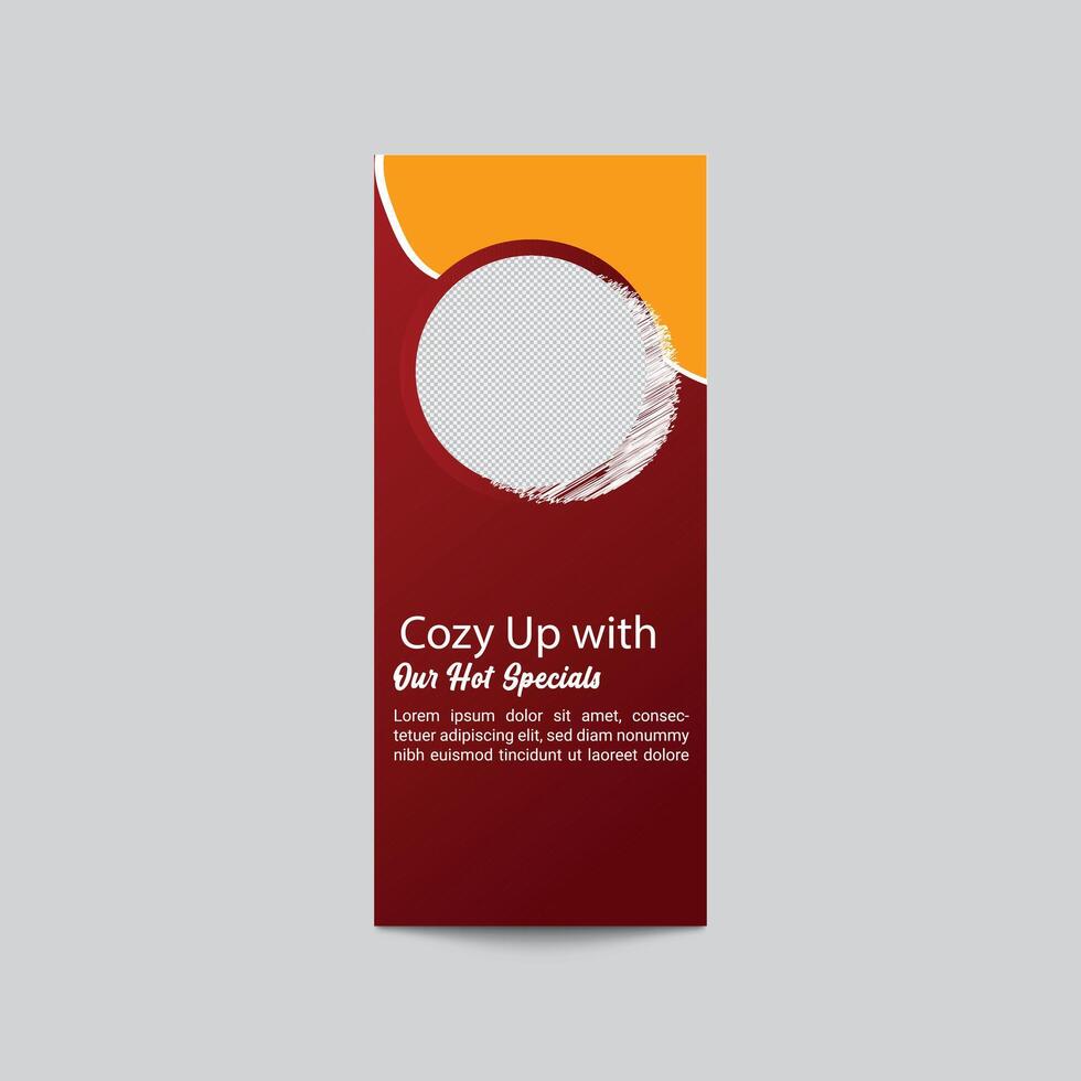 Minimalist Hot Specials Flyer Template Design With Photo Placeholder vector