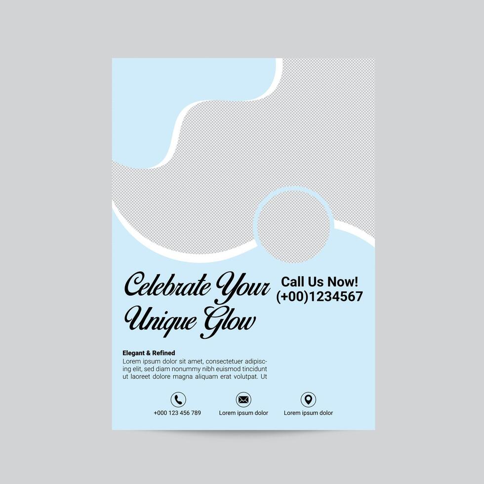 Elegant Beauty Flyer Template Design For Professional Advertisement And Branding Campaigns vector