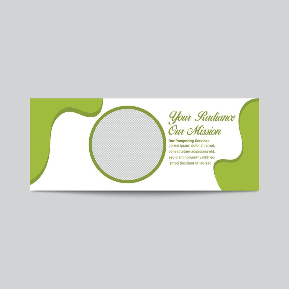 Minimalist Spa Beauty Banner Template With Green Accents And Photo Placeholder vector