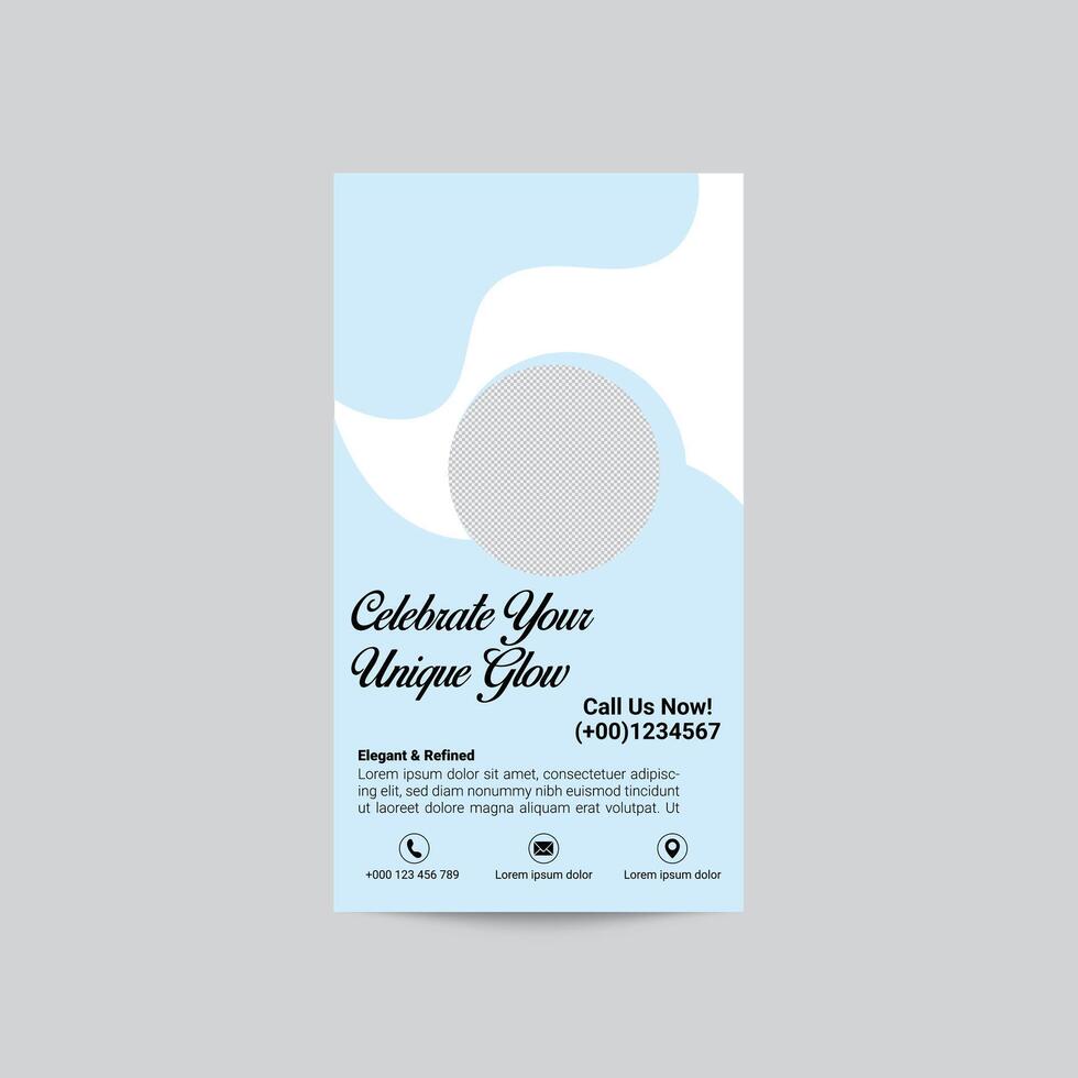 Elegant Light Blue Advertising Template For Social Media Promotion With Text Placeholder vector