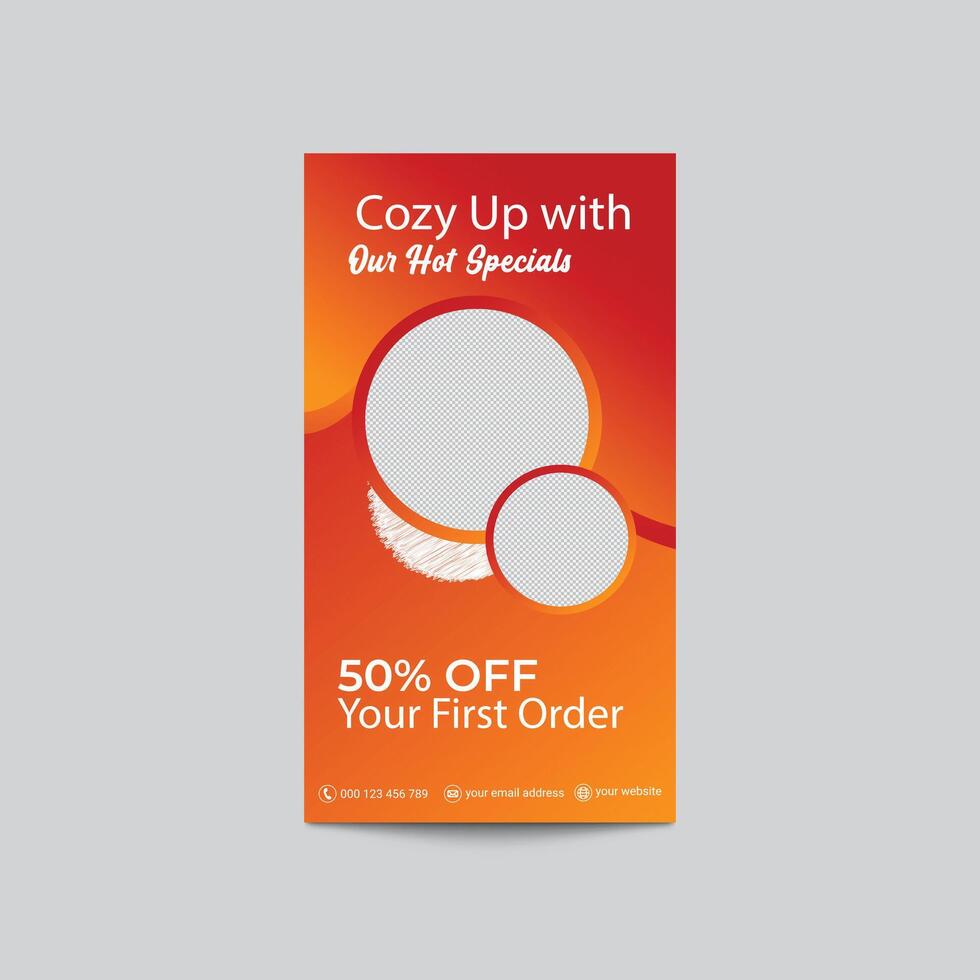 Discount Offer Social Media Post Design Template With Image Placeholders vector