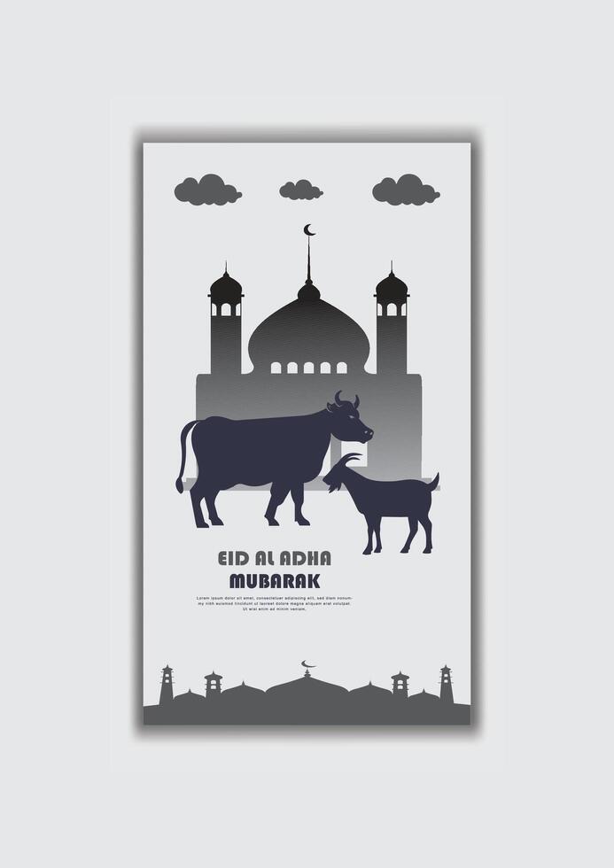 Eid al Adha Mubarak Celebration Social Media Story Post Design vector