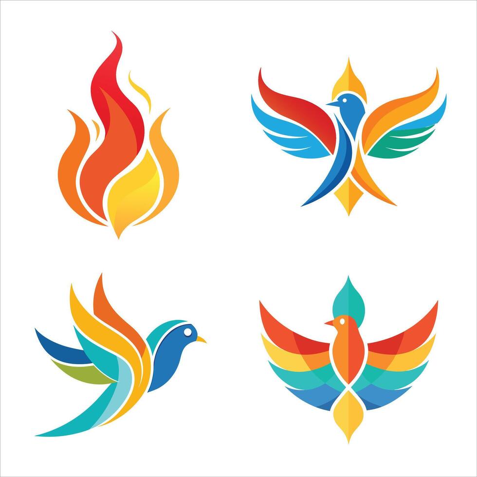 Holy spirit inspired Pentecost icon designs vector