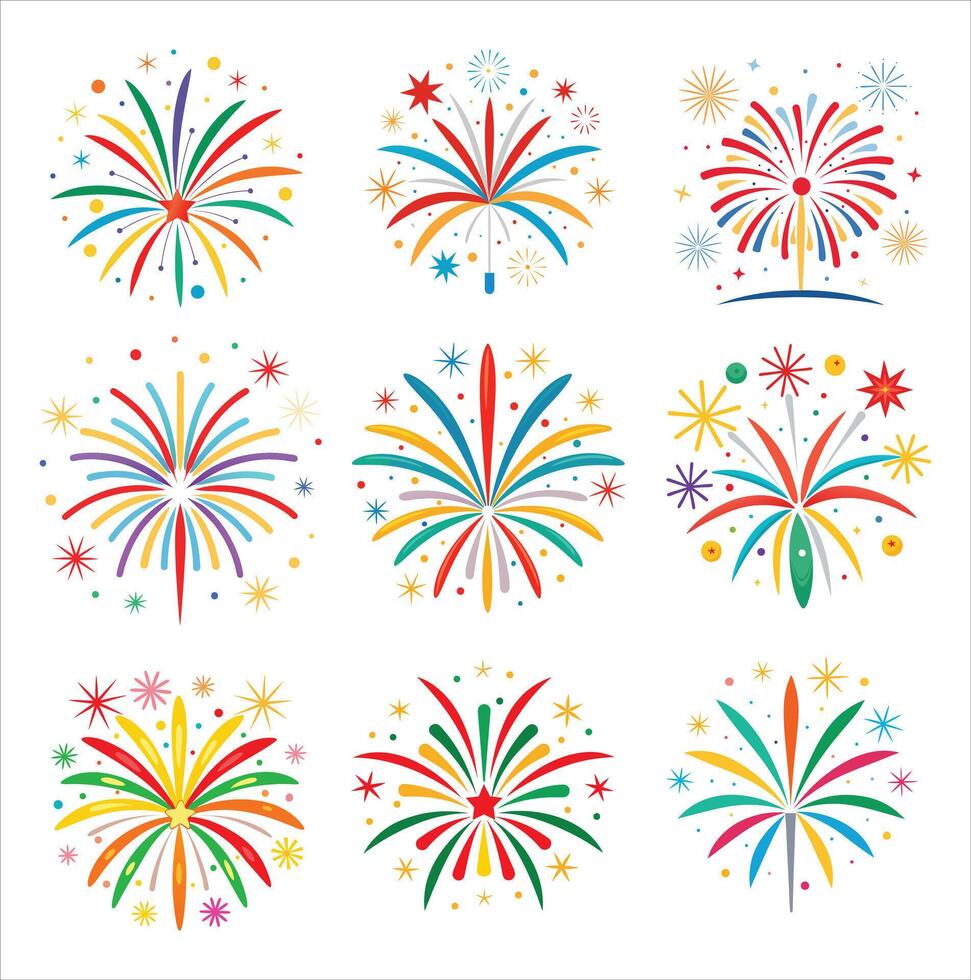 Festive fireworks with a minimalist twist vector