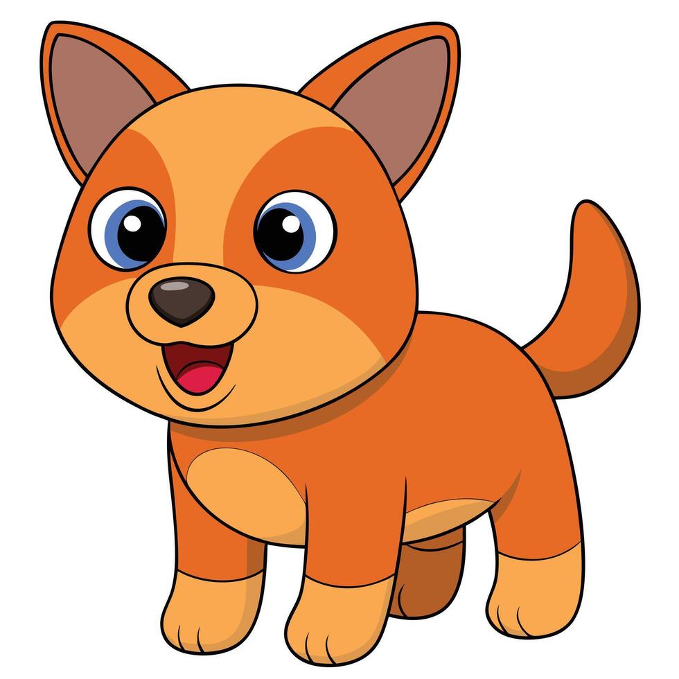 Cartoon orange puppy dog illustration graphic adorable smiling animal vector