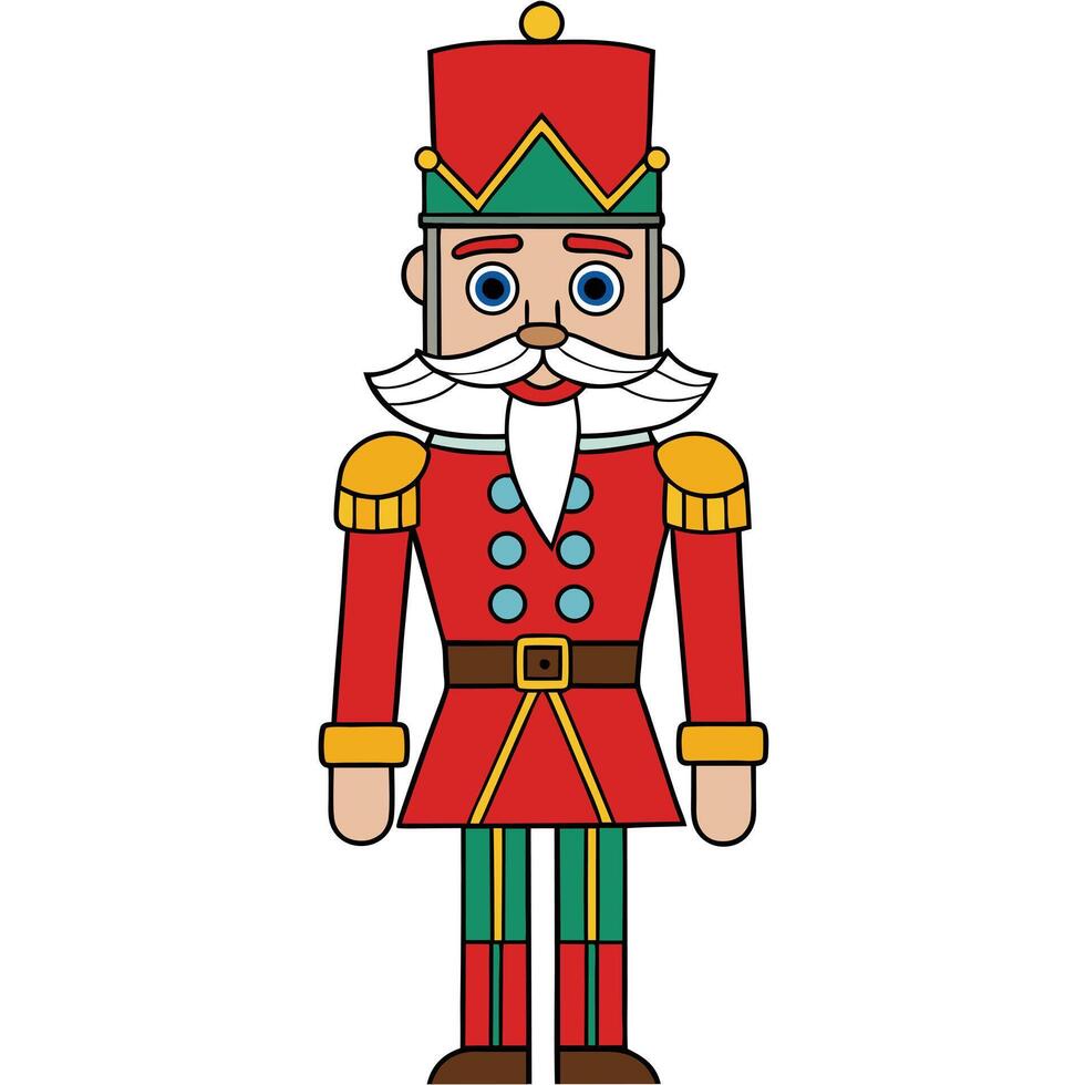 Cartoon nutcracker illustration festive holiday season decoration design element vector