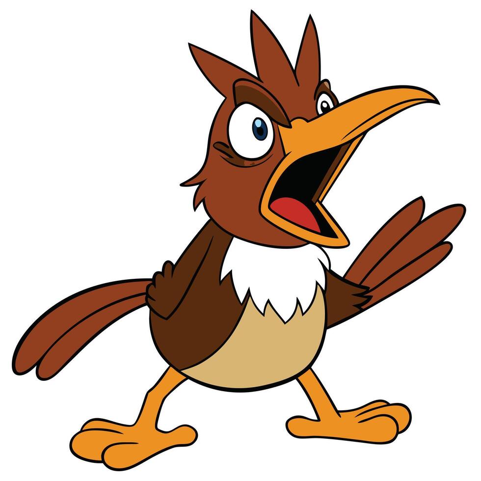 Cartoon bird character screaming angry illustration bird with attitude image vector
