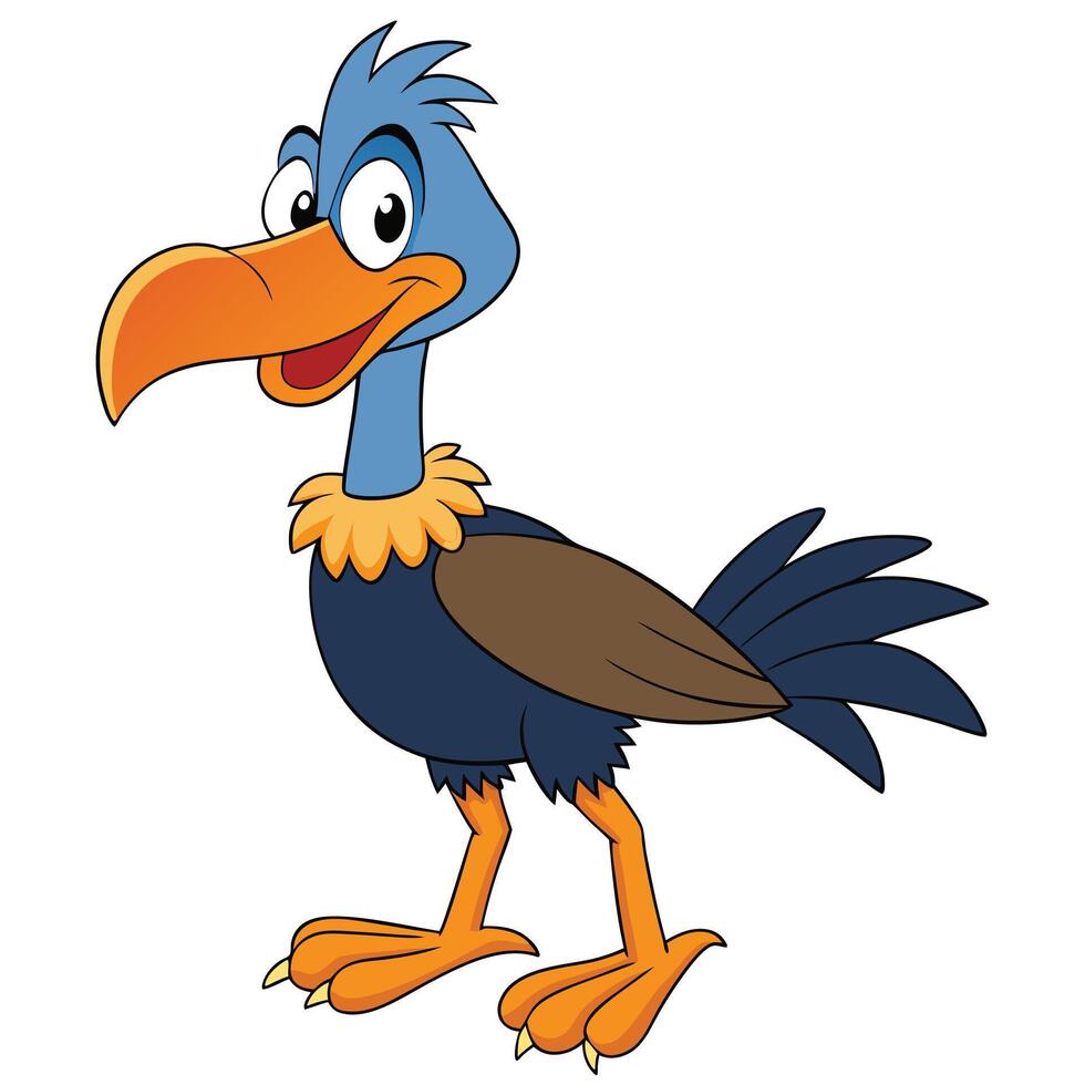 Cartoon bird illustration smiling character design animal graphic clip art vector