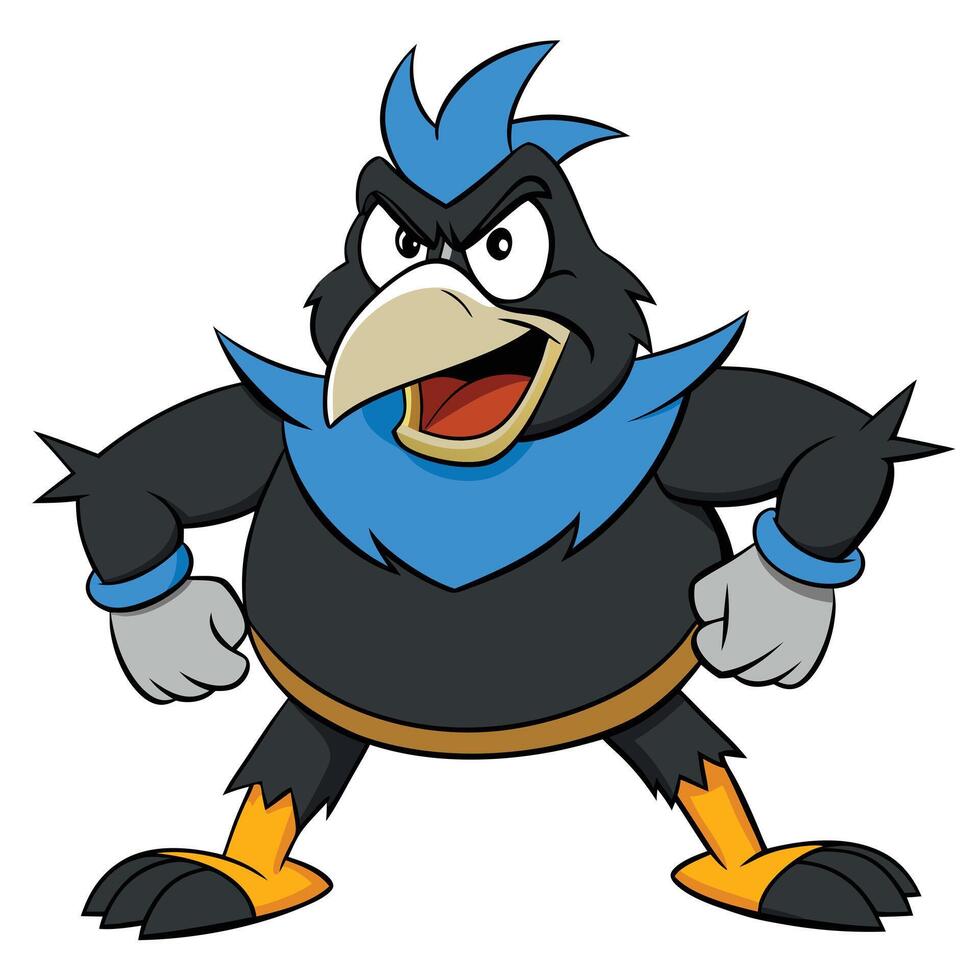 Cartoon angry bird mascot illustration character design graphic element vector