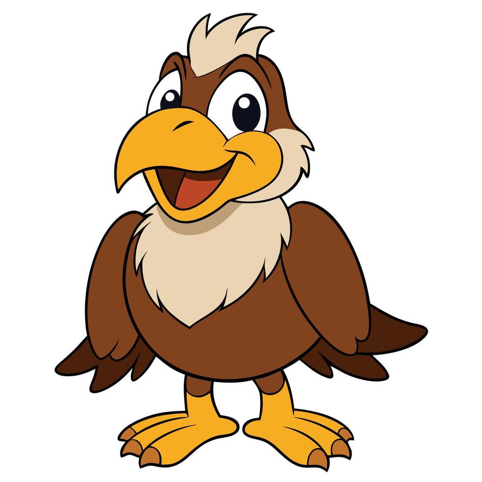 Cartoon style griffon illustration cheerful standing griffon isolated on white background vector