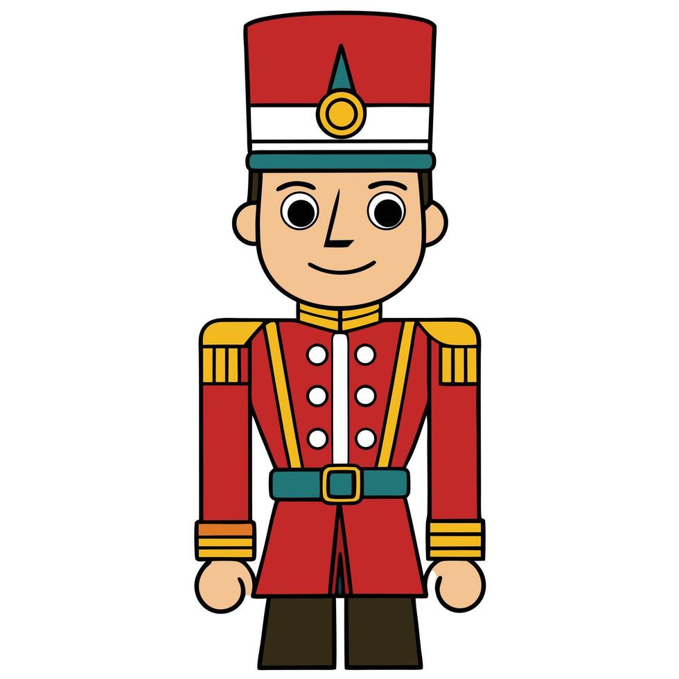 Cartoon illustration of a toy soldier perfect for christmas decoration and festive design vector