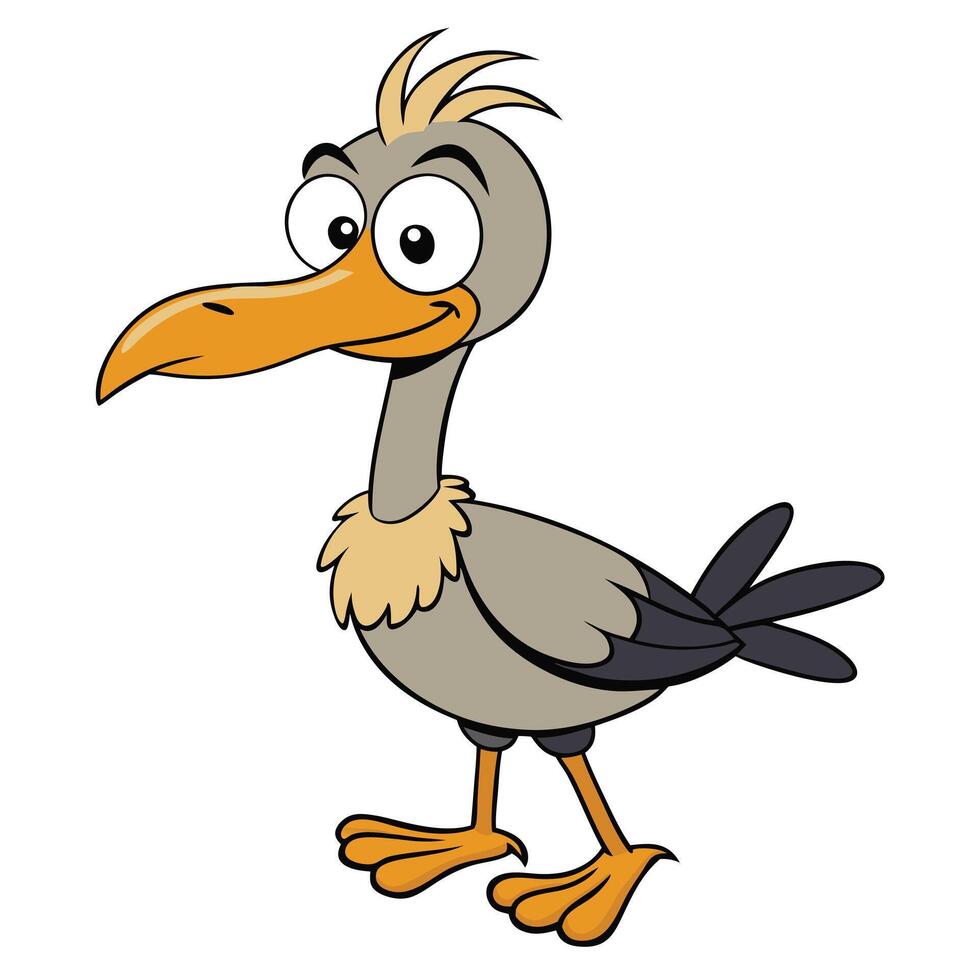 Cartoon bird character illustration featuring a funny and friendly avian creature vector