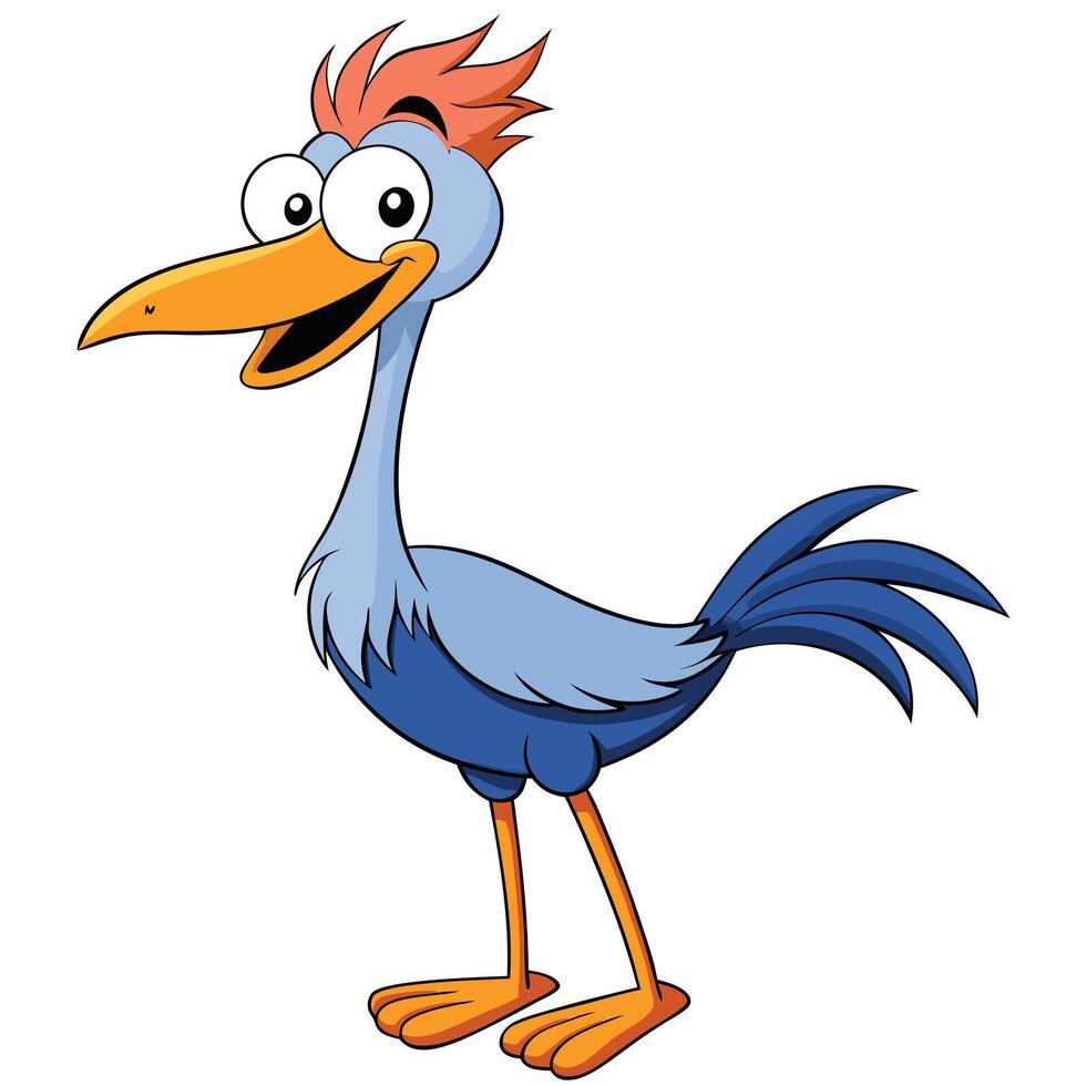 cartoon bird character illustration isolated on white background vector