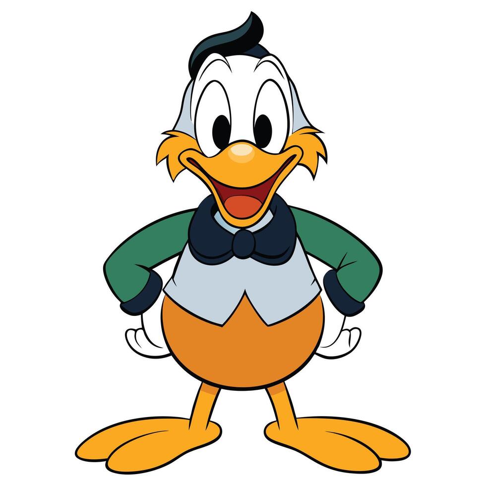 Gladstone gander cartoon character posing with a smile on a white background vector