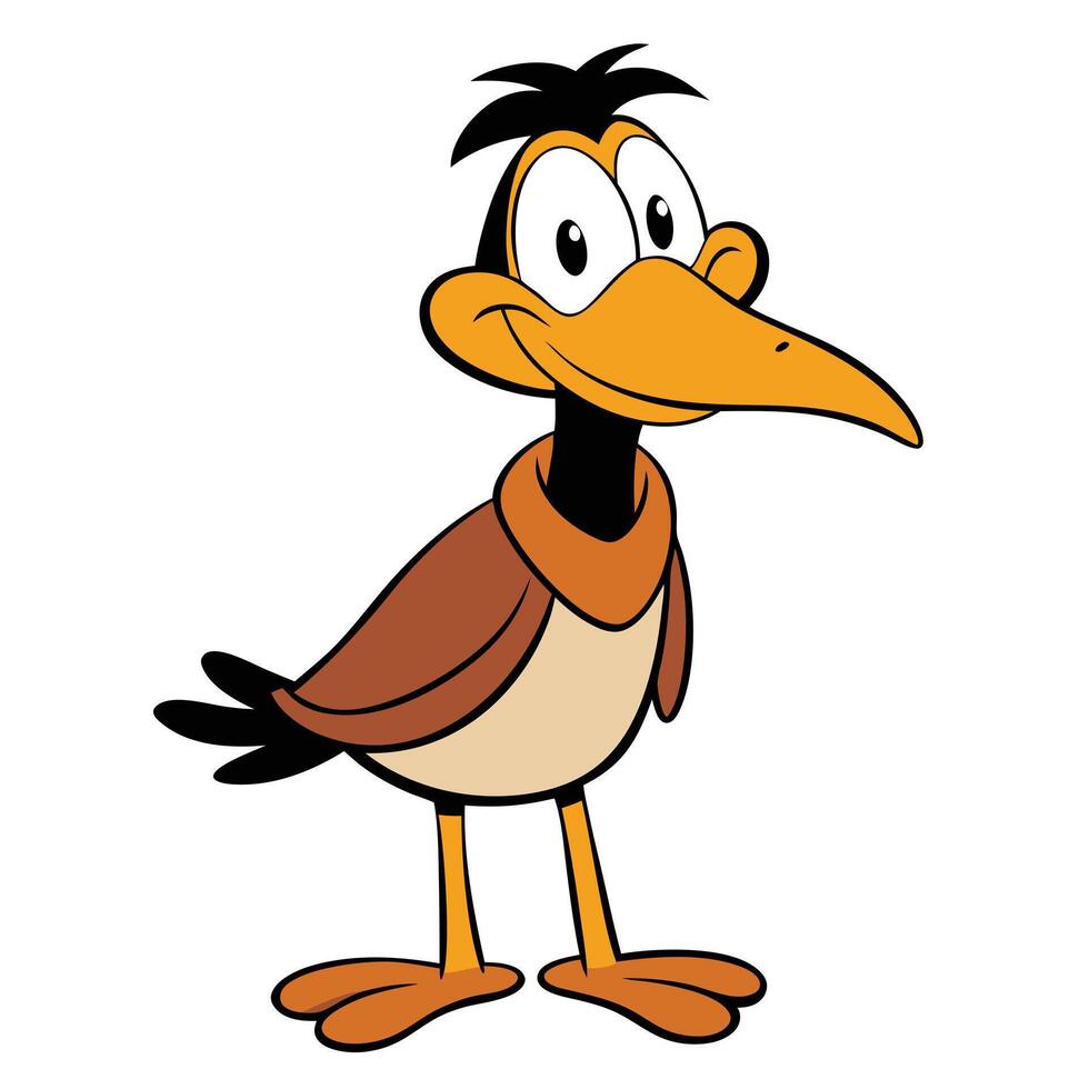 Cartoon roadrunner character illustration for childrens book or animation design vector