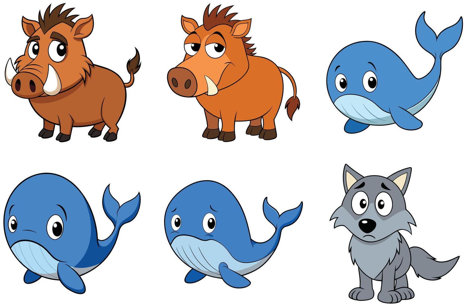 Cartoon characters with angry expressions featuring superheroes and zebras vector