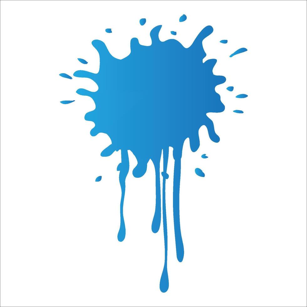 blue paint spots on paper, colorfull artistic image on white background vector