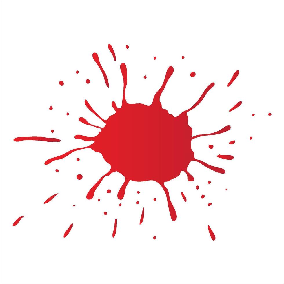 red paint spots on paper, colorfull artistic image on white background vector