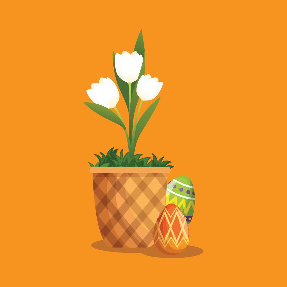 white lily of the valley. Close up of Lily of the valley. May lily in beautiful colors, orange bacground vector