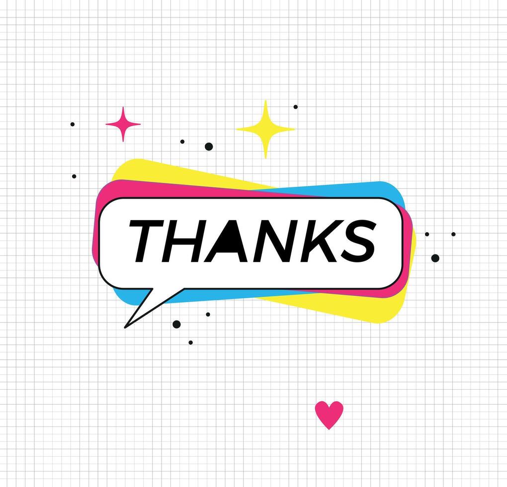 Greeting card with the word thanks vector