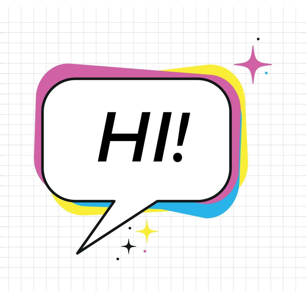 Greeting balloon with the word Hi vector
