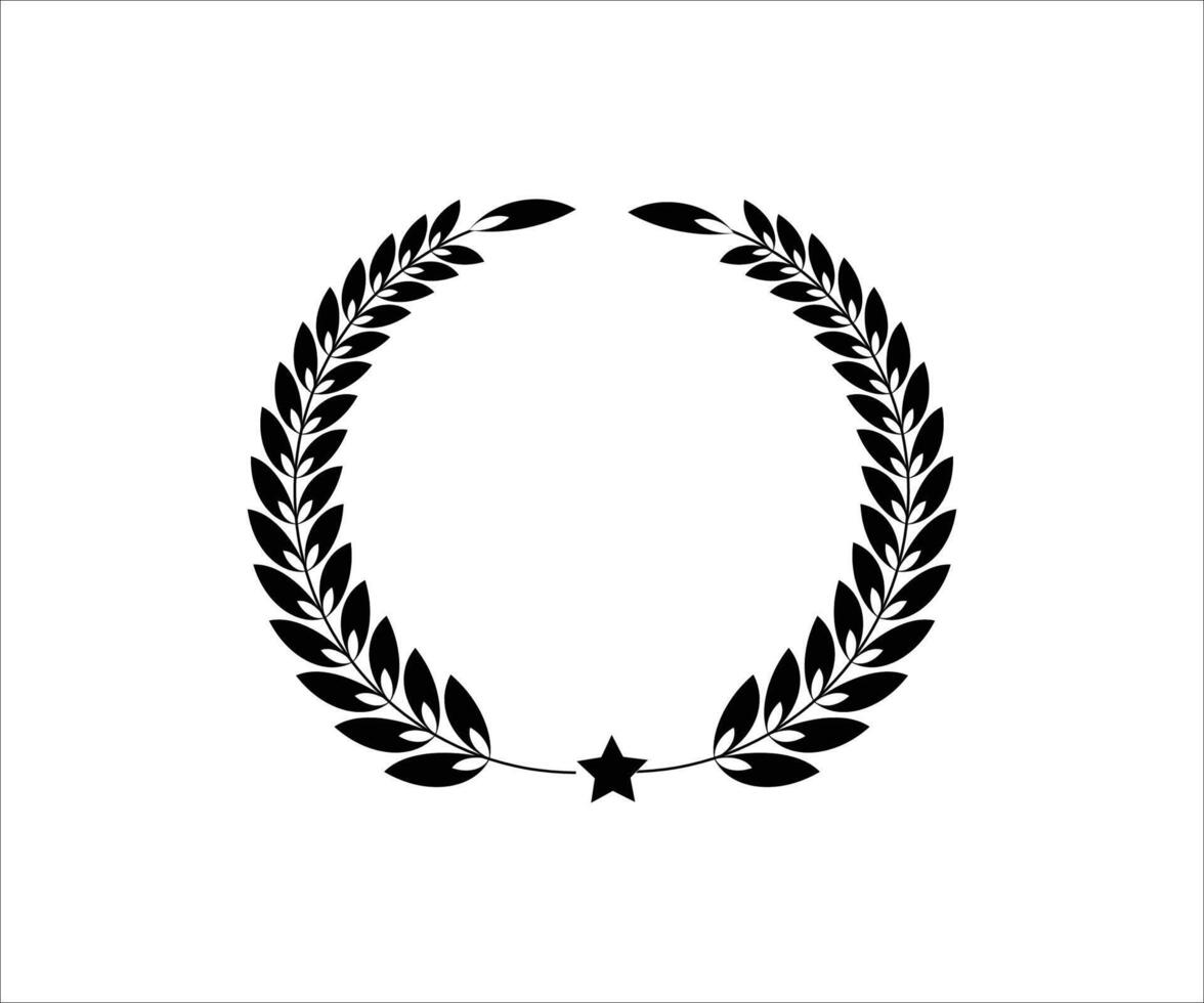 a laurel wreath with a star in the center vector