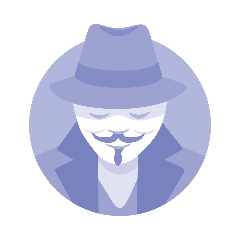 Incognito and Secret Spy Man in Hat and Coat Illustration vector