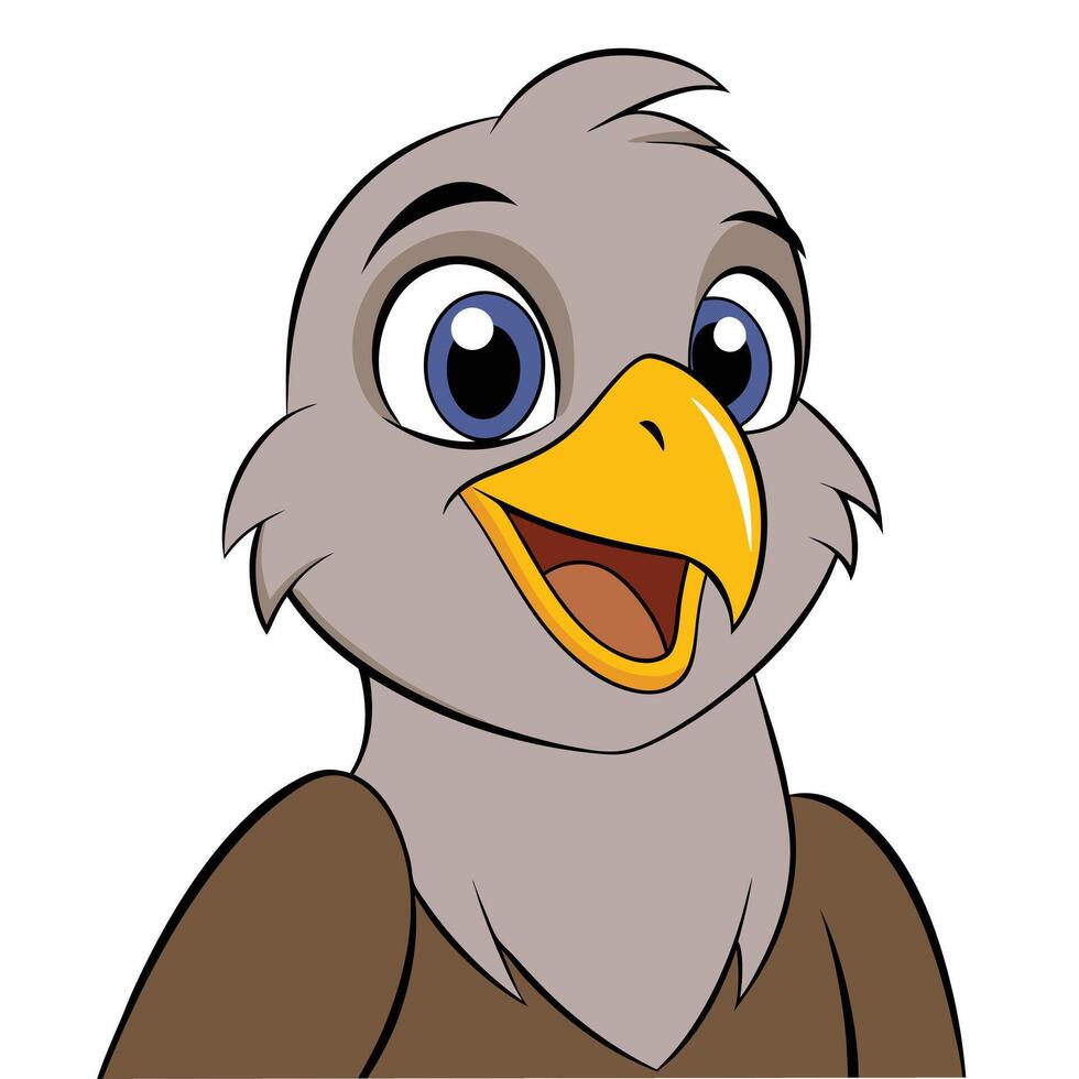 Smiling cartoon eagle illustration for childrens content and creative projects vector