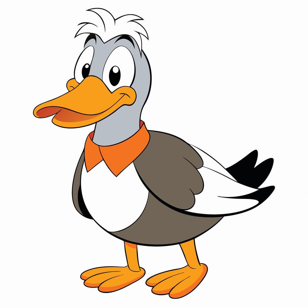 Gladstone gander standing animated cartoon character illustration on white background vector