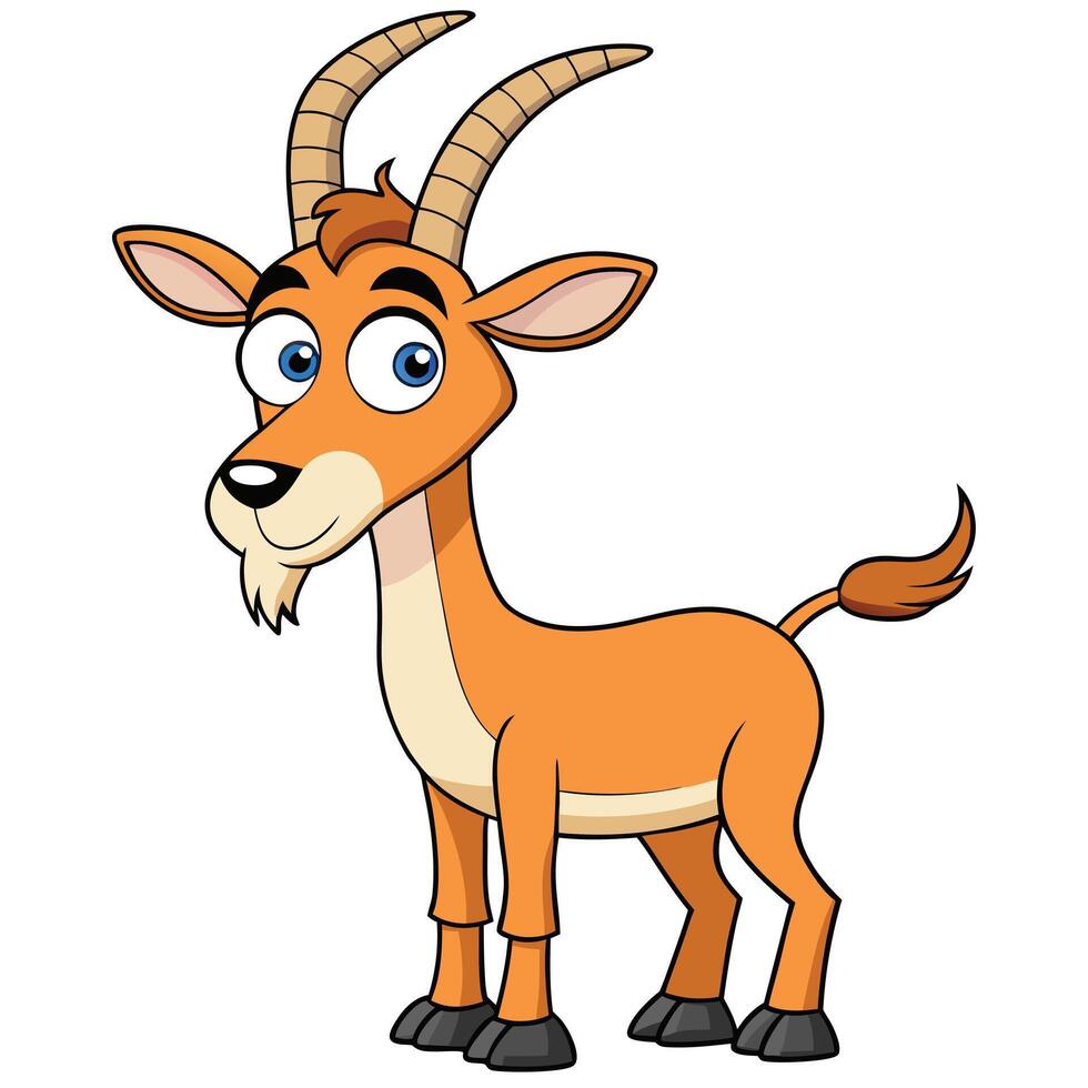 Cartoon illustration of an adorable african bushbuck antelope isolated on white background vector