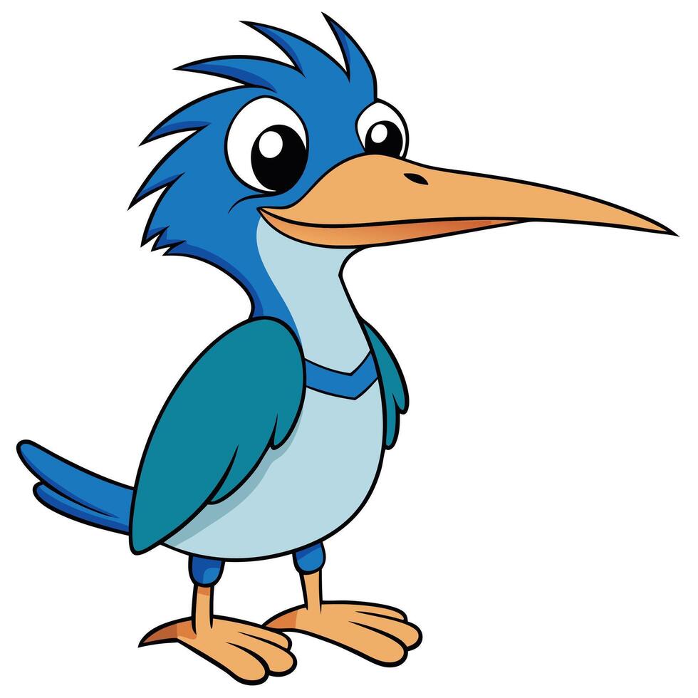 bird with long beak standing isolated on white background illustration vector