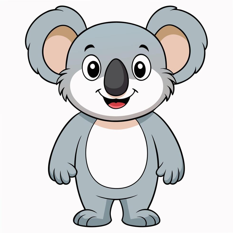 Smiling koala cartoon illustration cheerful animal character for childrens designs vector