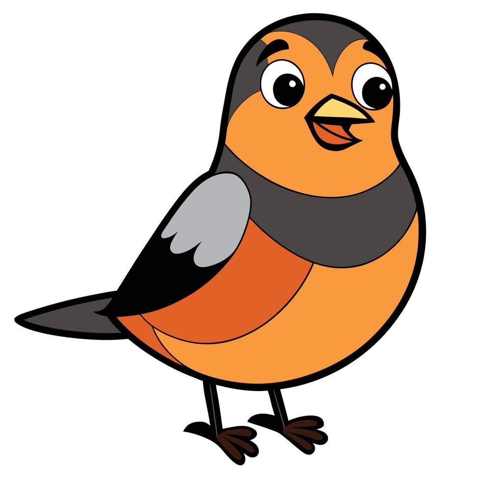 Cute cartoon robin bird illustration isolated on white background vector