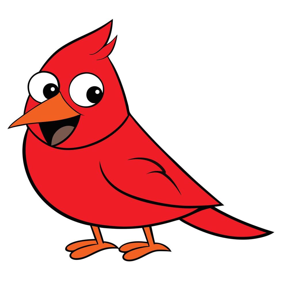 Cartoon cardinal bird illustration cheerful and vibrant for childrens content creation vector