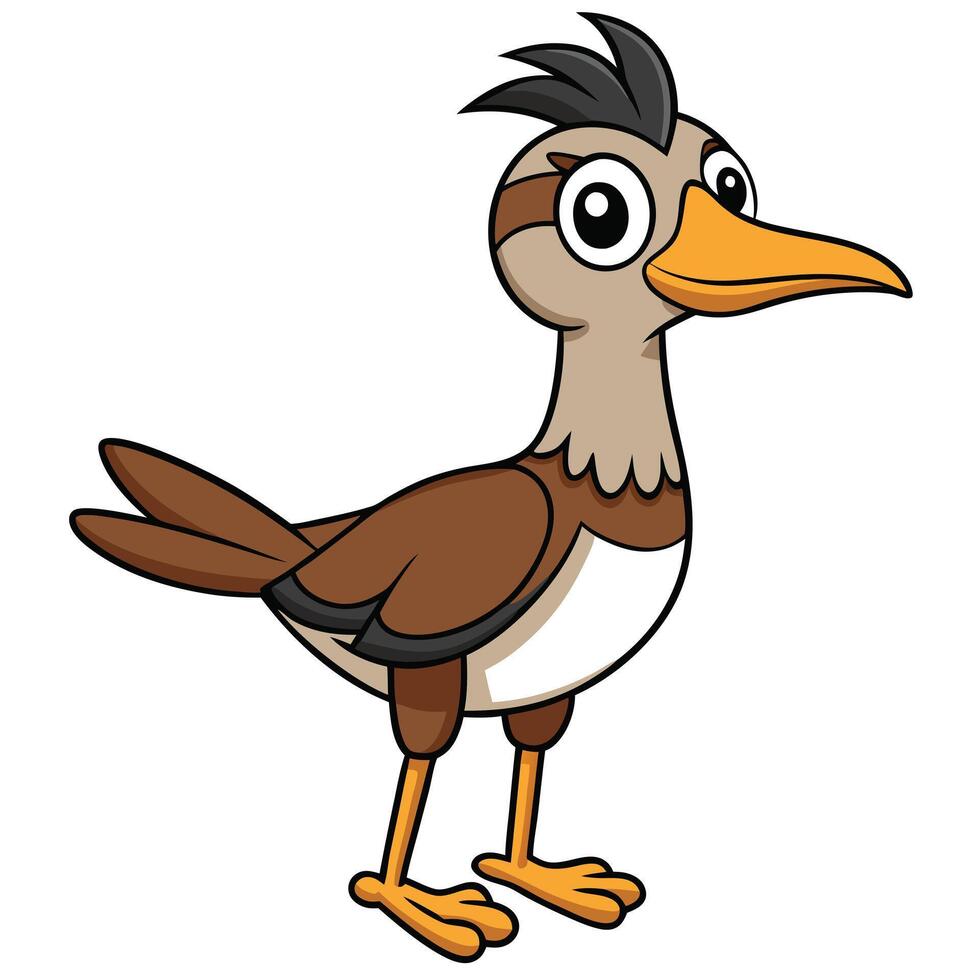 Cartoon roadrunner illustration detailed graphic for childrens story or animation vector