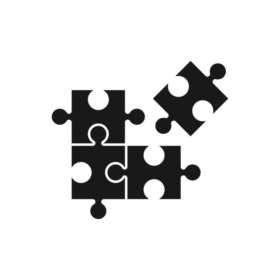 Puzzle icon , filled flat sign, solid pictogram isolated on white. Plugins symbol vector