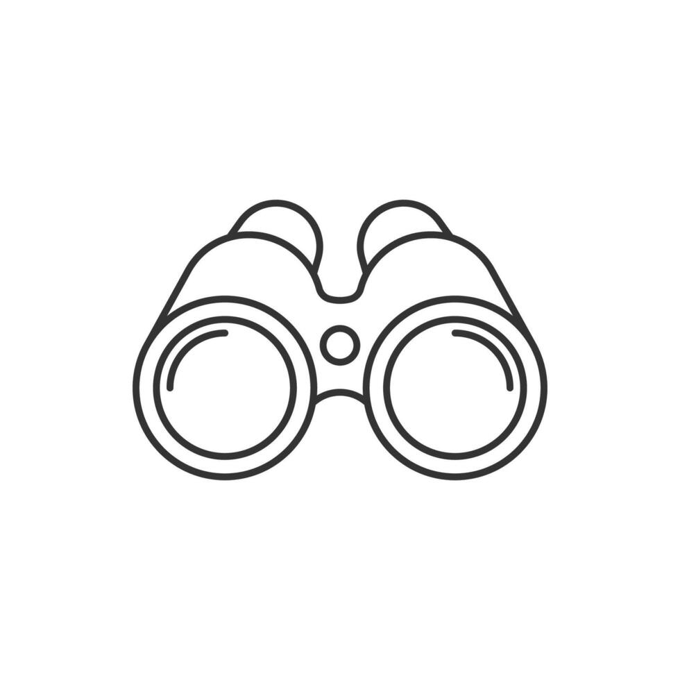 Binoculars line icon, outline sign, linear style pictogram isolated on white. Spy symbol, logo illustration. Editable stroke. Pixel perfect graphics vector