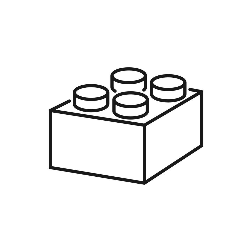 Building bricks editable stroke outline icon isolated on white background flat illustration. vector