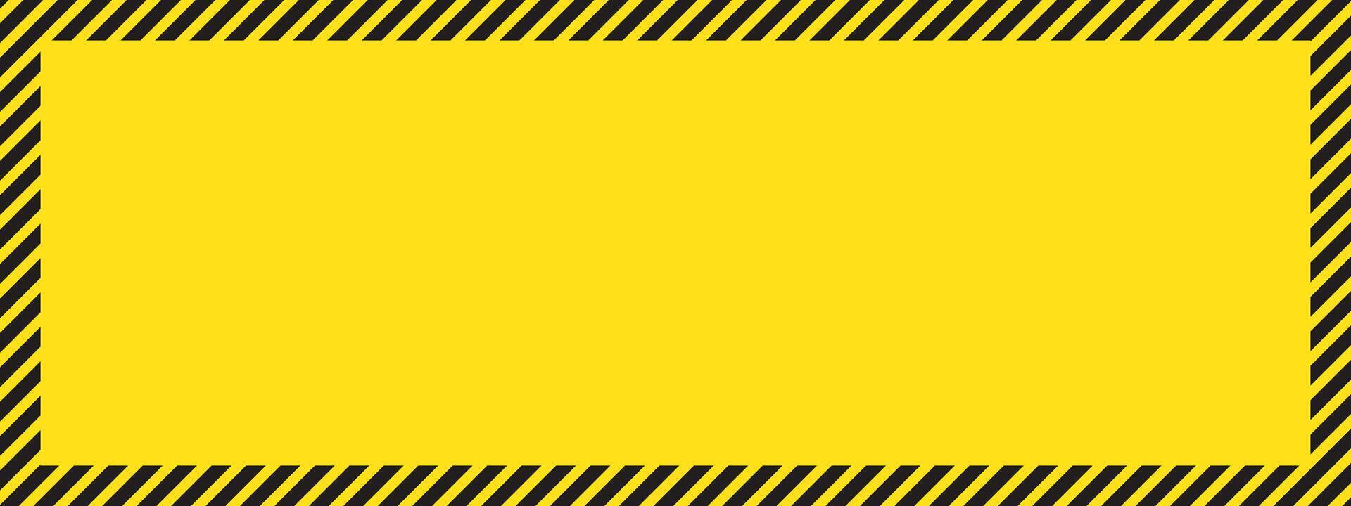 Frame with caution tape border for safety signs. Bright yellow and black design perfect for warning labels, construction notices, and safety backgrounds. vector