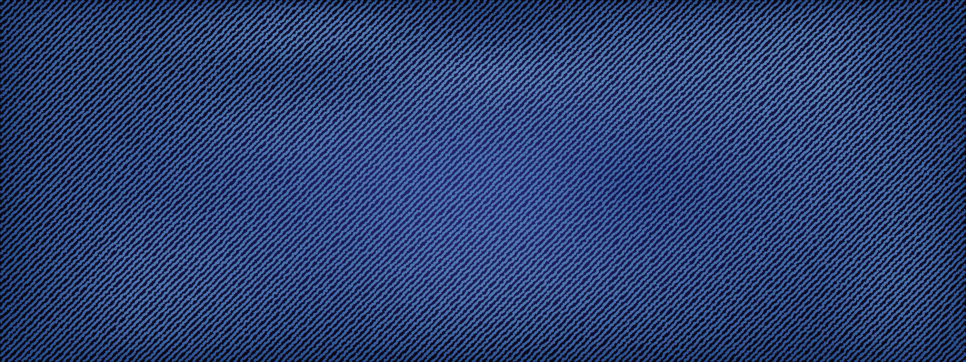 Diagonal denim texture background with soft fabric lines creating a woven jean pattern. Abstract blue design simulating classic textile surface. vector