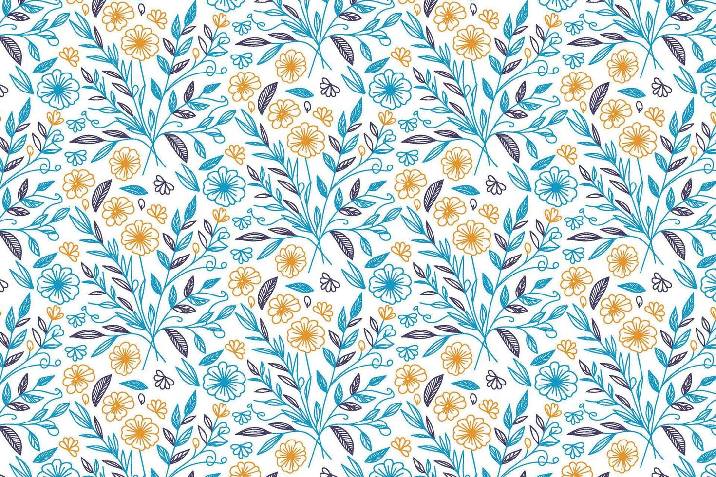 trendy floral artwork in single stroke sketch suitable for textile prints wrapping paper packaging and women fashion use vector