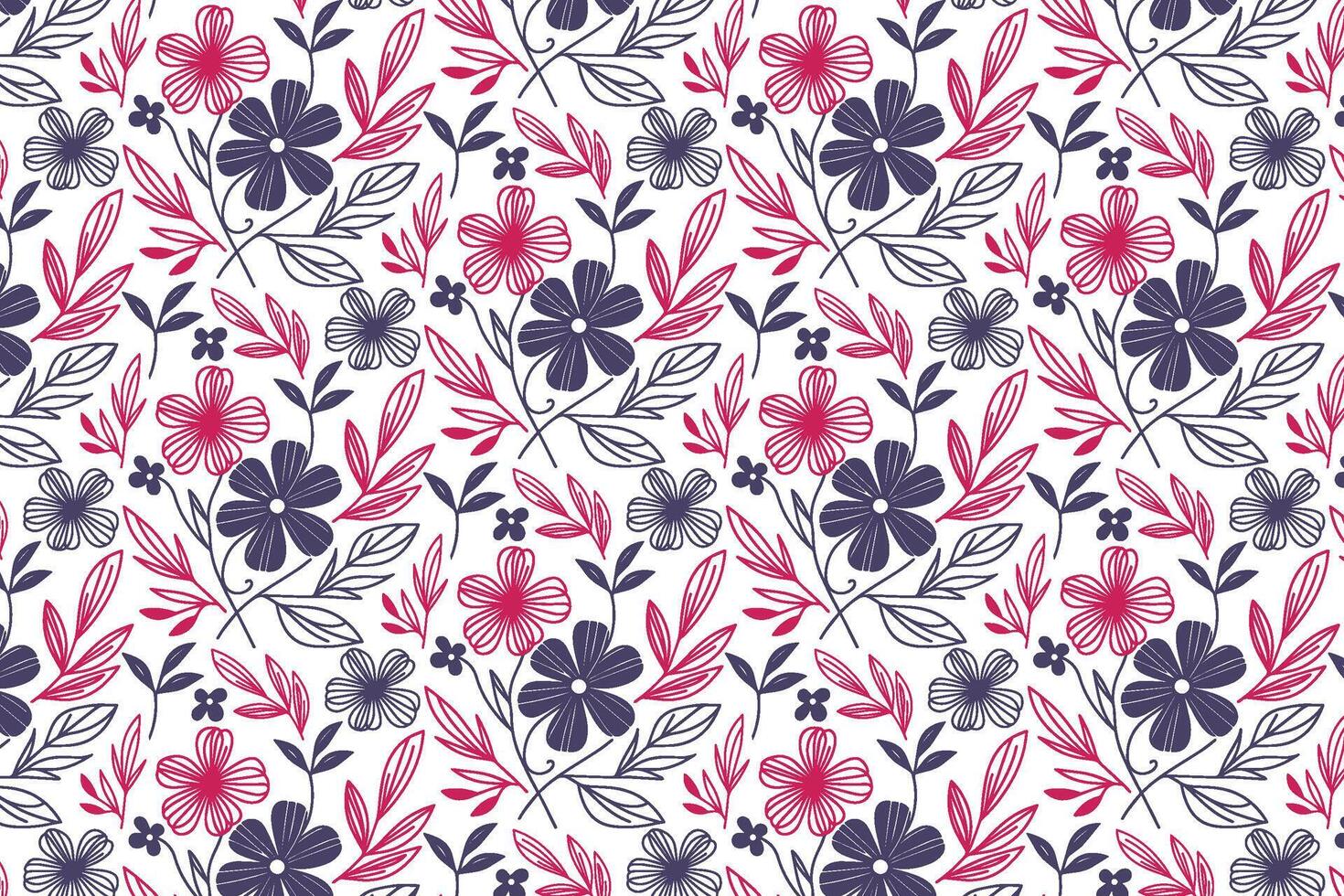 hand drawn outline floral pattern with abstract styling for pillow covers fashion garments wrapping fabric and creative textile use vector